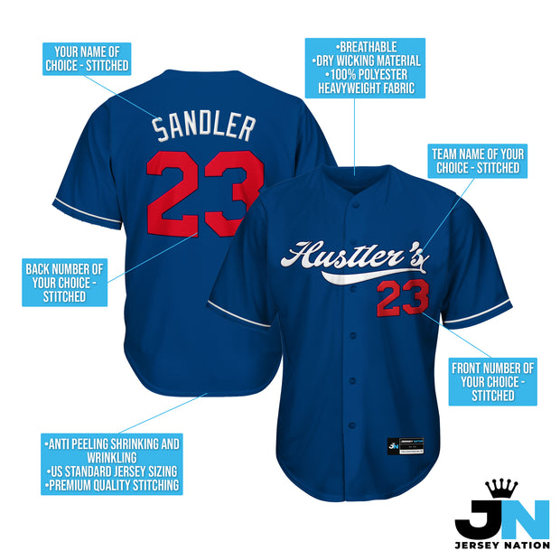 Blue White-Red Custom Baseball Jersey
