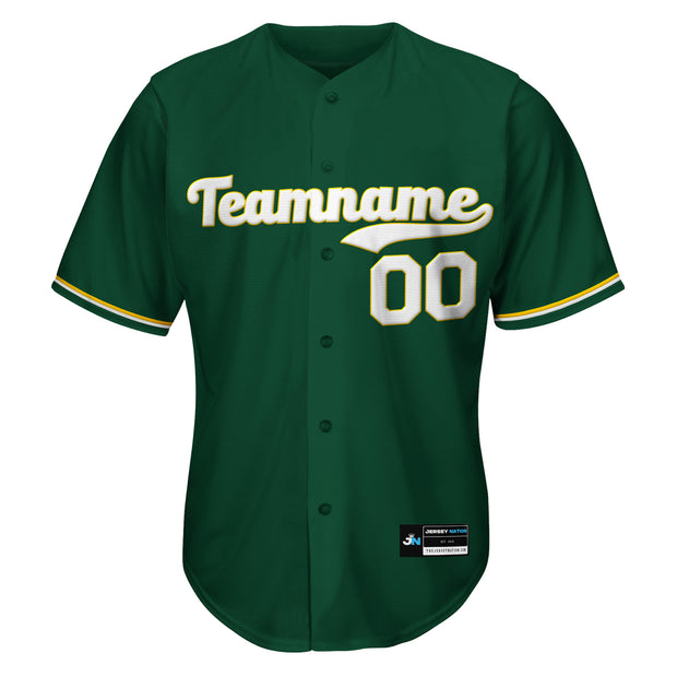 Green White-Yellow Custom Baseball Jersey