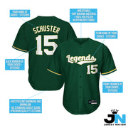 Green White-Yellow Custom Baseball Jersey