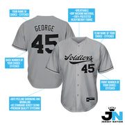 Grey-Black Custom Baseball Jersey